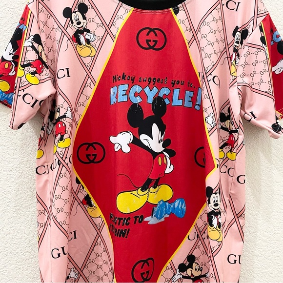 Mickey Suggest you to Recycle Plastic Bottle Printed Pajama Short Set Sleepwear - Picture 12 of 14